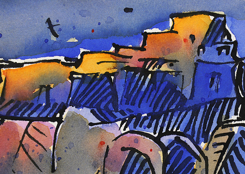 Walpi #4 (Hopi Village on First Mesa, Arizona), Painting, 2001