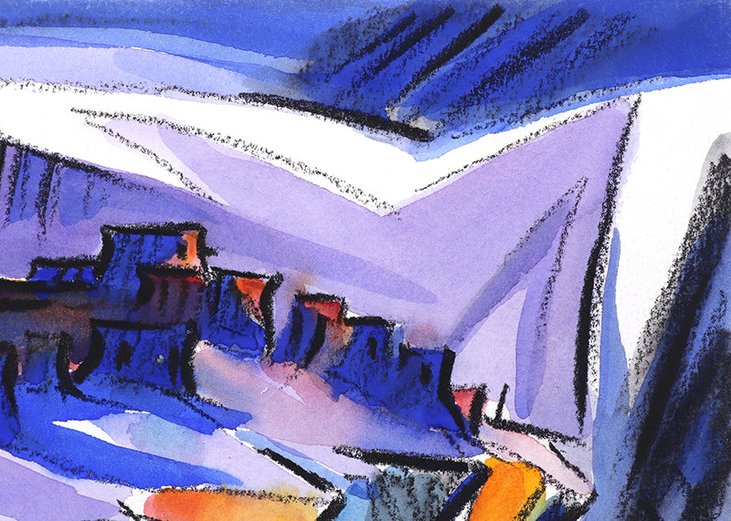 Walpi #5 (Hopi Village on First Mesa, Arizona), Painting, 2002