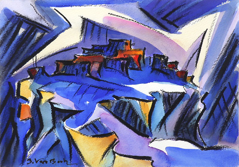 Bert Van Bork (1928-2014) artwork for sale. Walpi #6 (Hopi Village on First Mesa, Arizona), Painting, 2002, Denver, Colorado, Art Gallery)