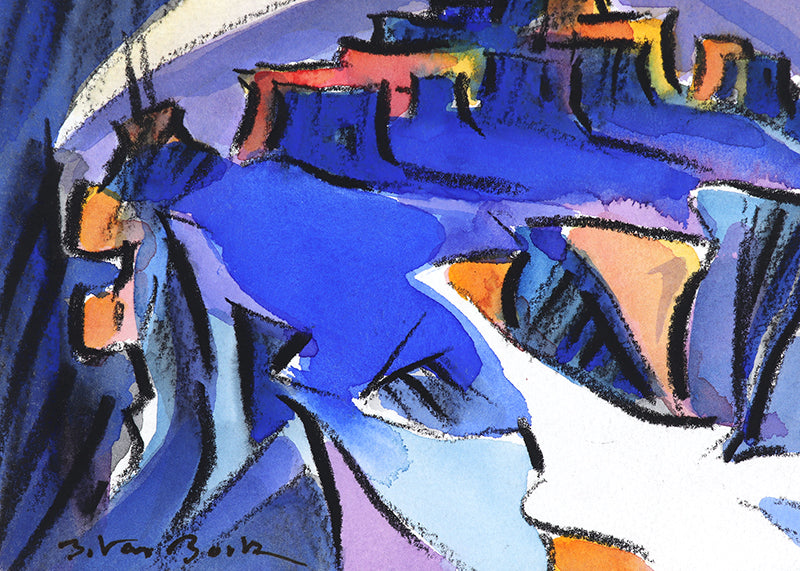 Walpi #8 (Hopi Village on First Mesa, Arizona), Painting, 2002