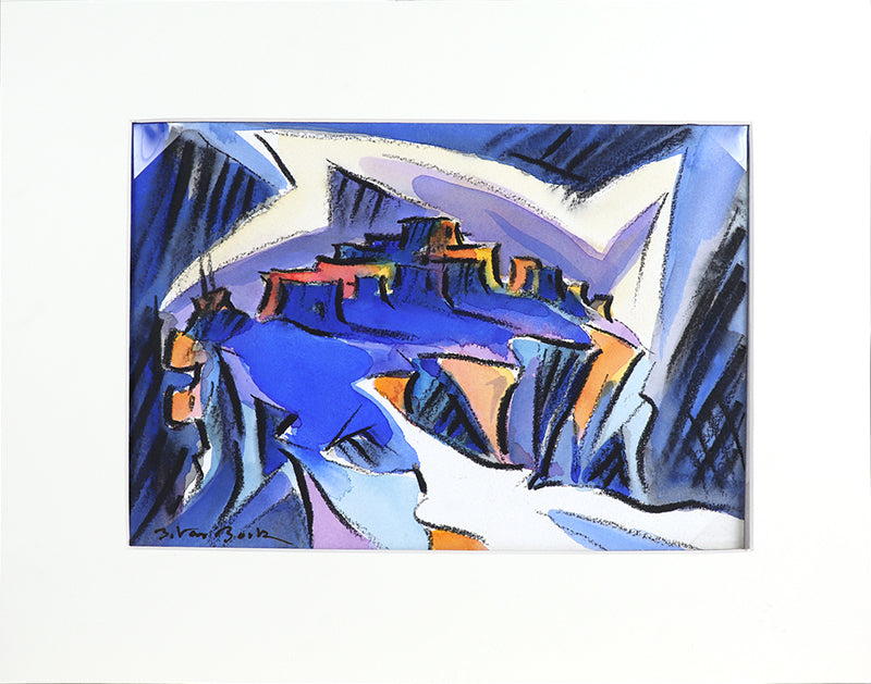 Walpi #8 (Hopi Village on First Mesa, Arizona), Painting, 2002