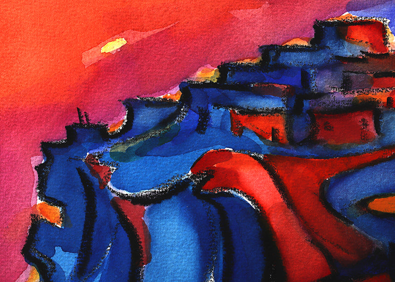 Walpi #9 (Hopi Village on First Mesa, Arizona), Painting, circa 1996