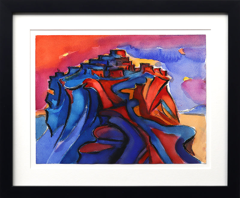 Walpi #9 (Hopi Village on First Mesa, Arizona), Painting, circa 1996