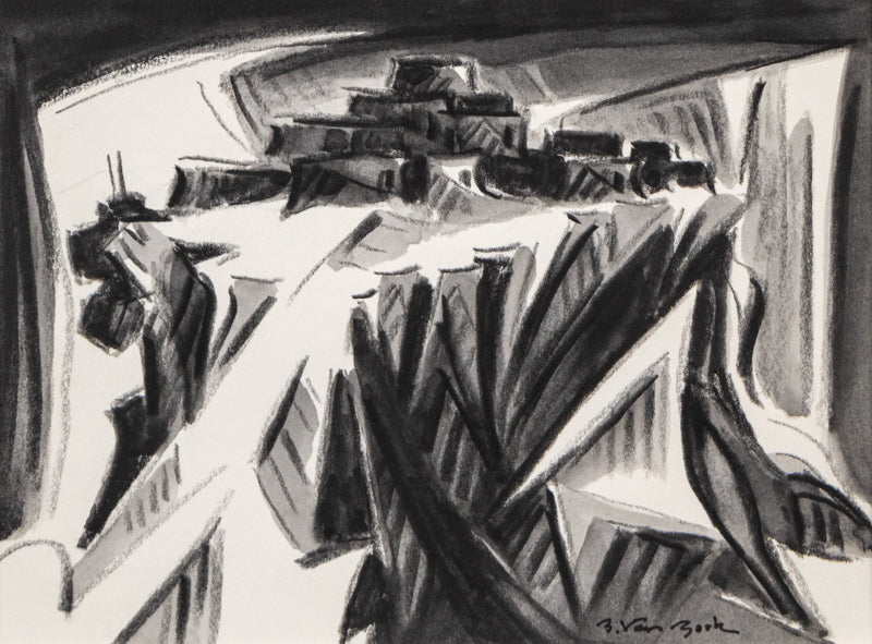 Bert Van Bork (1928-2014) artwork for sale. Walpi #18 (Hopi Village on First Mesa, Arizona), Painting, circa 2004, Denver, Colorado, Art Gallery)