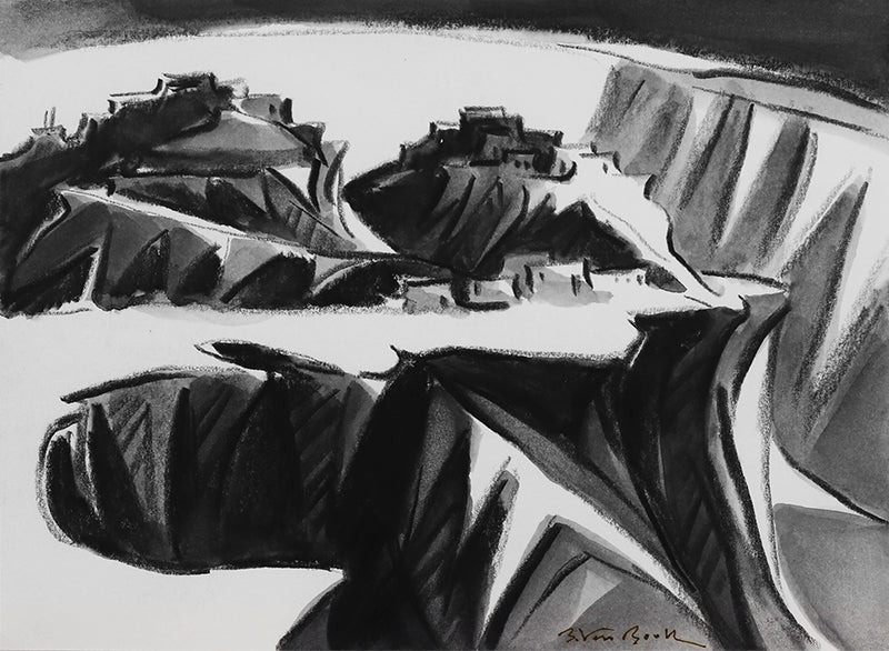 Bert Van Bork (1928-2014) artwork for sale. Second Mesa #3 (Hopi Pueblo, Arizona), Painting, circa 2004, Denver, Colorado, Art Gallery)