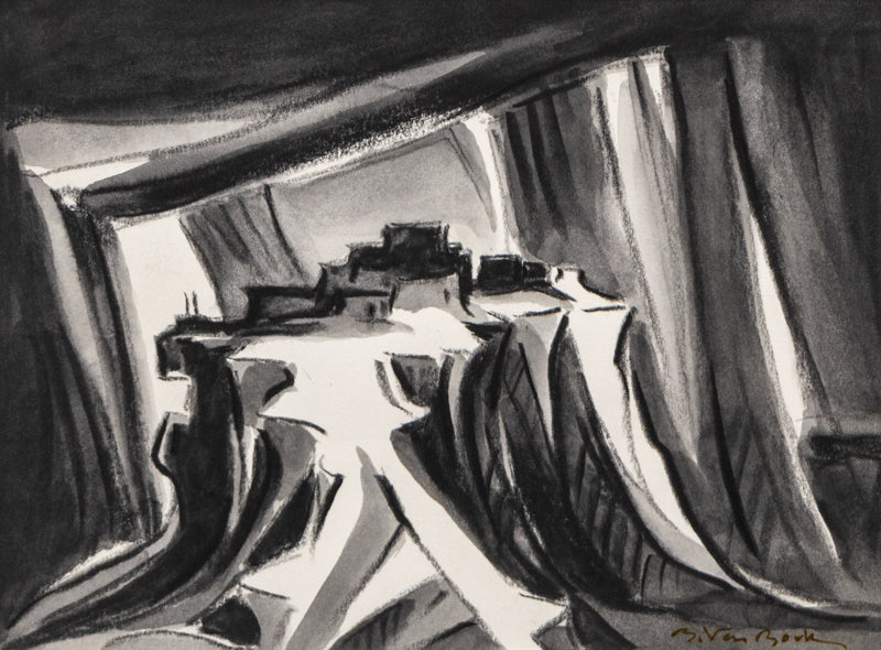 Bert Van Bork (1928-2014) artwork for sale. Walpi #19 (Hopi Village on First Mesa, Arizona), Painting, 2004, Denver, Colorado, Art Gallery)