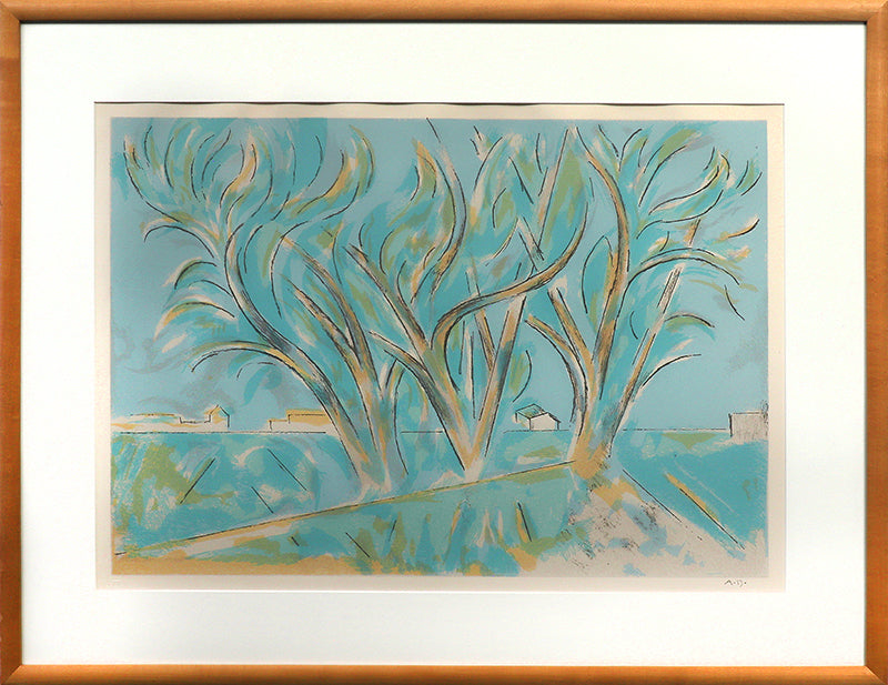 Trees in Ranchitos II (Modernist Landscape with Trees), Print, 1975