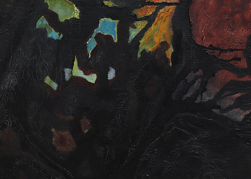 Primordial Landscape (Composition in Black, Brown, Ochre, and Green), Painting