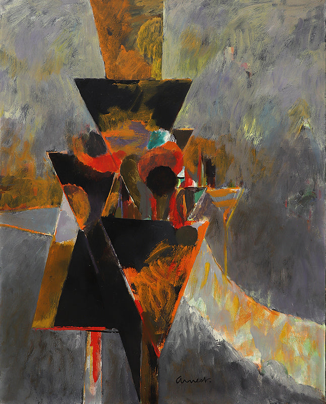 Bernard Arnest (1917-1986) artwork for sale. Signals, Orange and Black, Painting, 1962, Denver, Colorado, Art Gallery)