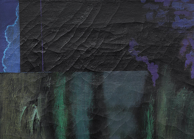 Florentine Night (Abstract in Indigo, Violet, Black, and Green), Painting, circa 1951
