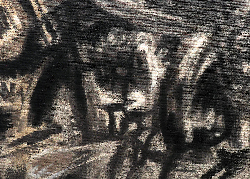 Untitled (Black and White Abstract), Painting, circa 1975