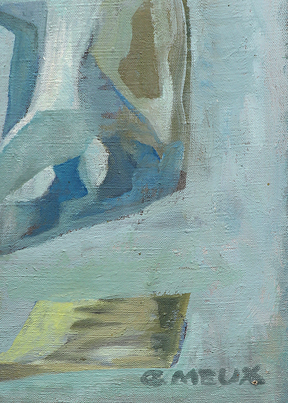 Dawn of the Tigris (Abstract Composition in Blue, Rust, Orange, and White), Painting