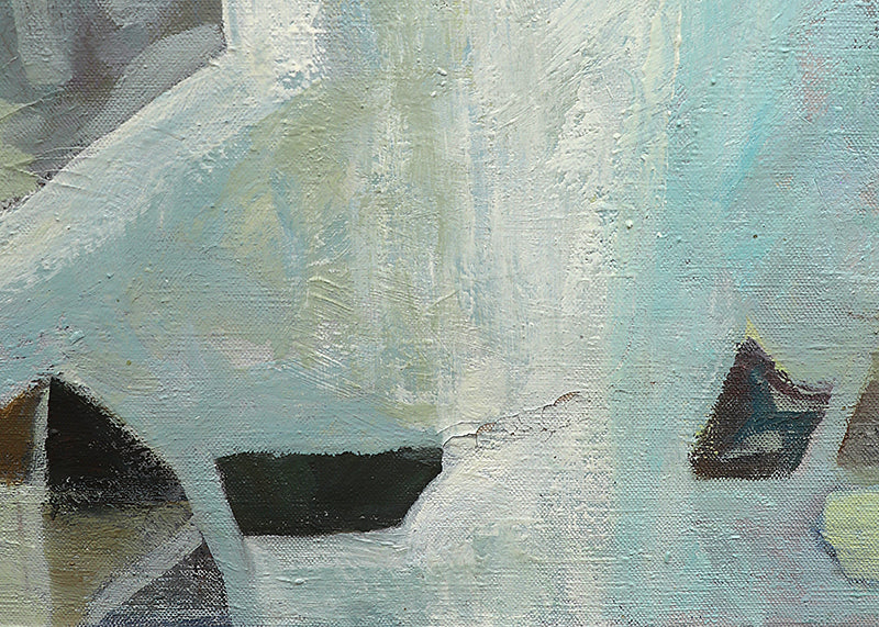 Dawn of the Tigris (Abstract Composition in Blue, Rust, Orange, and White), Painting