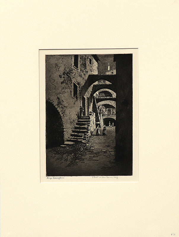 Street in San Remo, Italy (Street with Arches and Figures), Print, circa 1905