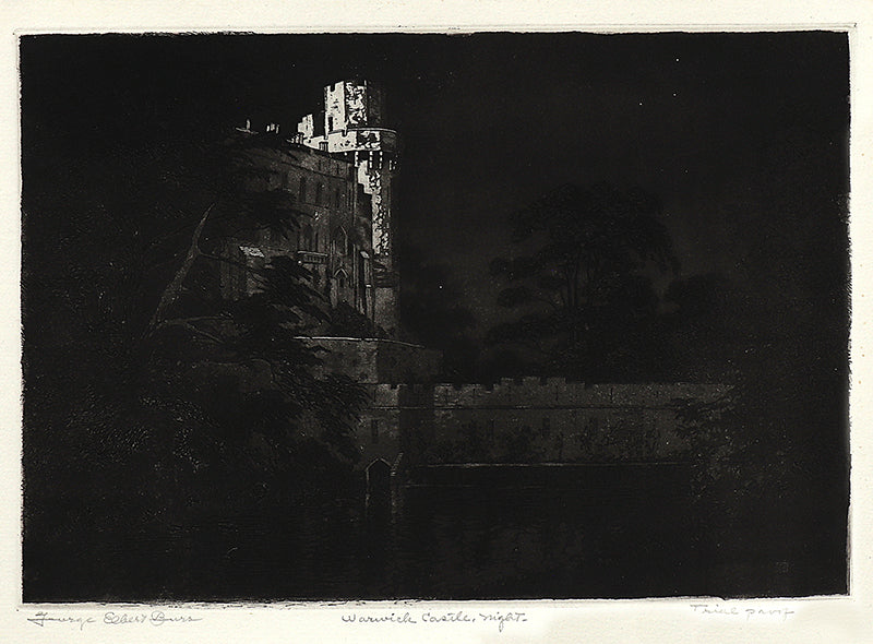 George Elbert Burr (1859-1939) artwork for sale. Warwick Castle, Night (England), Print, circa 1905, Denver, Colorado, Art Gallery)