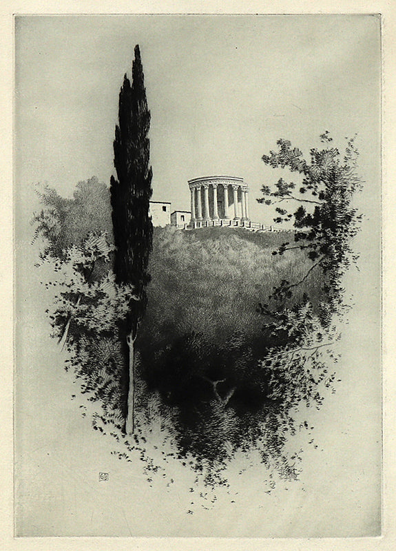 George Elbert Burr (1859-1939) artwork for sale. Temple of the Sibyl, Tivoli, Italy (Temple On A Hilltop), Print, circa 1905, Denver, Colorado, Art Gallery)