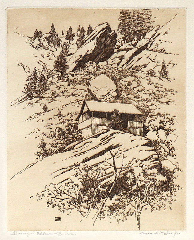 George Elbert Burr (1859-1939) artwork for sale. Our Cabin (Rocky Mountains, Colorado), Print, circa 1920, Denver, Colorado, Art Gallery)
