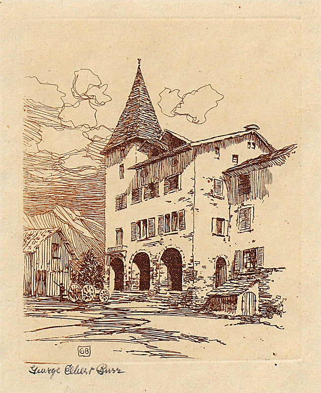George Elbert Burr (1859-1939) artwork for sale. A Swiss Farmhouse (Switzerland), Print, circa 1905, Denver, Colorado, Art Gallery)