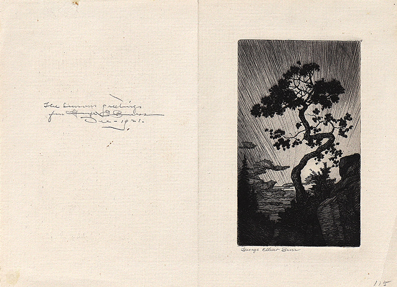 George Elbert Burr (1859-1939) artwork for sale. The Twisted Pine (Pine Tree and Boulders), Print, 1921, Denver, Colorado, Art Gallery)