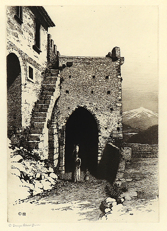 George Elbert Burr (1859-1939) artwork for sale. Catania Gate, Taormina, Italy, Print, circa 1905, Denver, Colorado, Art Gallery)