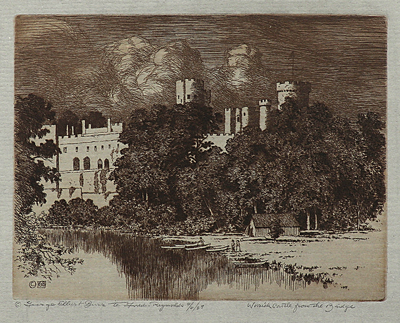 George Elbert Burr (1859-1939) artwork for sale. Warwick Castle from the Bridge (England), Print, circa 1905, Denver, Colorado, Art Gallery)