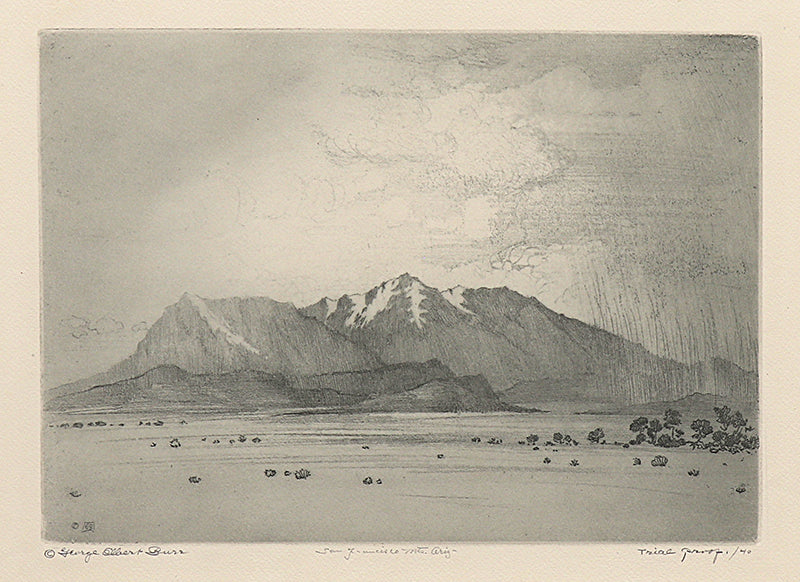George Elbert Burr (1859-1939) artwork for sale. San Francisco Mountains, Arizona (Desert Set), Print, circa 1921, Denver, Colorado, Art Gallery)