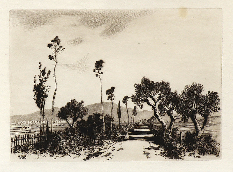 George Elbert Burr (1859-1939) artwork for sale. Road in the Campagna, Rome (Italy), Print, circa 1905, Denver, Colorado, Art Gallery)