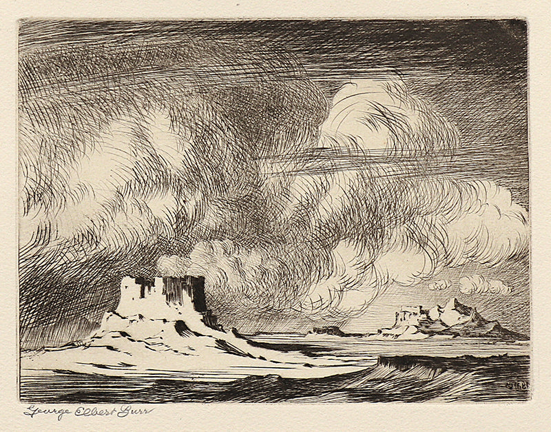 George Elbert Burr (1859-1939) artwork for sale. Arizona Storm (Landscape with Desert and Storm Clouds), Print, circa 1925, Denver, Colorado, Art Gallery)
