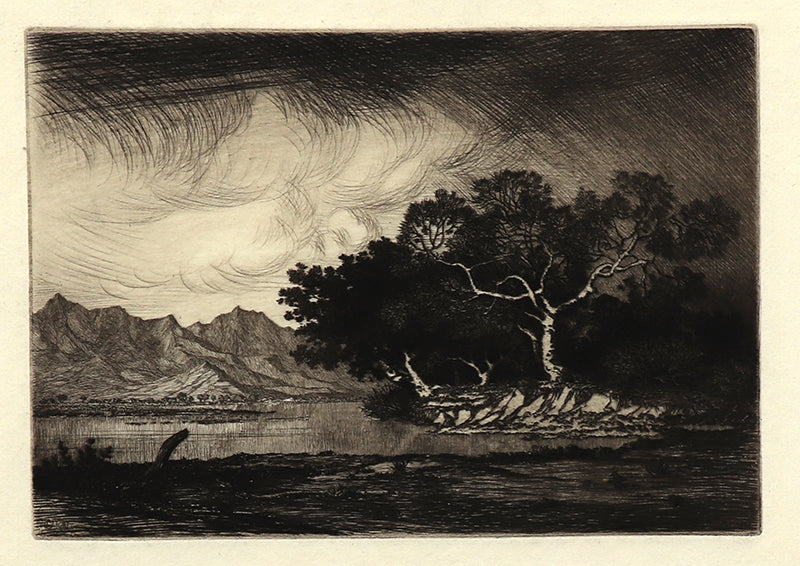 George Elbert Burr (1859-1939) artwork for sale. Gila River and Estrella Mountains, Arizona (Landscape with River and Mountains), Print, circa 1925, Denver, Colorado, Art Gallery)