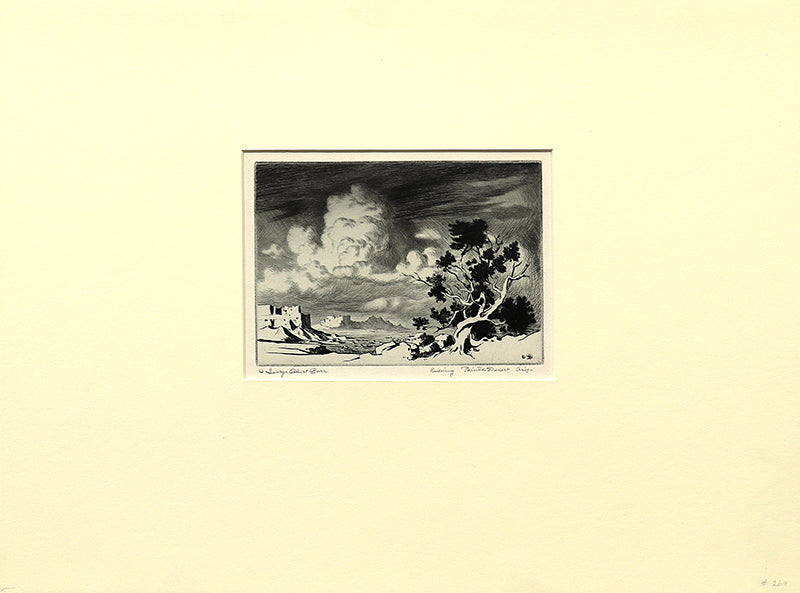 Evening, Painted Desert, Arizona (Landscape with Mesa and Storm), Print, circa 1925