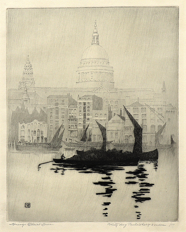 George Elbert Burr (1859-1939) artwork for sale. Misty Day, Paul's Wharf, London, Print, circa 1905, Denver, Colorado, Art Gallery)