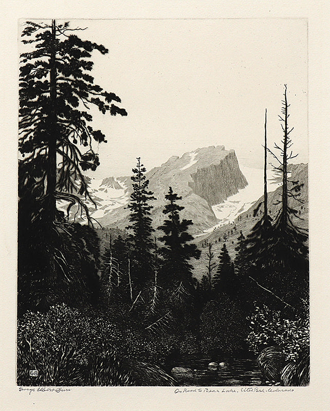 George Elbert Burr (1859-1939) artwork for sale. Road to Bear Lake, Estes Park, Colorado, Print, circa 1920, Denver, Colorado, Art Gallery)