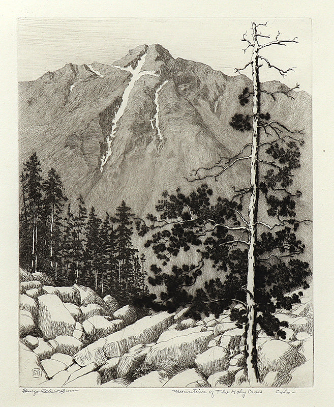 George Elbert Burr (1859-1939) artwork for sale. Mountain of the Holy Cross, Colorado, Print, circa 1915, Denver, Colorado, Art Gallery)