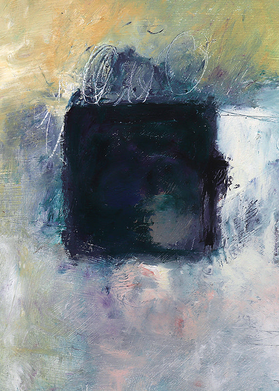 Composition #1 (Abstract with Blue, White, Green, and Ochre), Painting, 1995