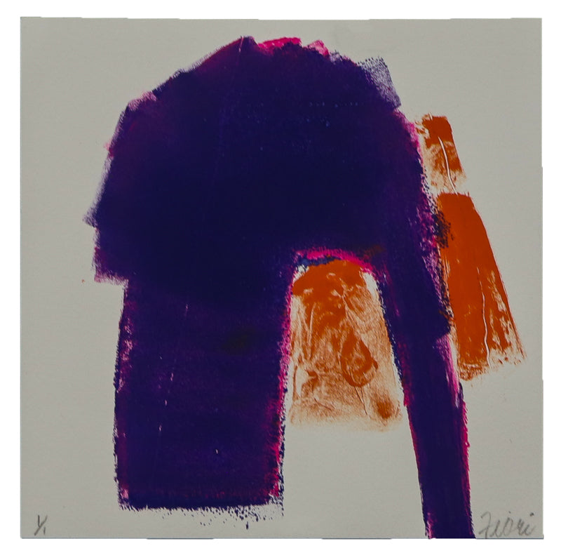 Wilma Fiori (1929-2019) artwork for sale. Untitled (Orange and Purple Abstraction 1/1), Print, circa 1990-2000, Denver, Colorado, Art Gallery)