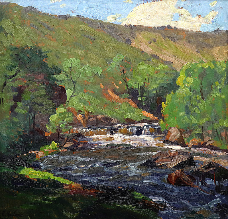 Ferdinand Kaufmann (1864-1942) artwork for sale. Untitled (River Landscape), Painting, 1920-1930, Denver, Colorado, Art Gallery)