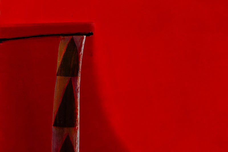 Untitled (Abstract Red Square with Black Triangles), Print