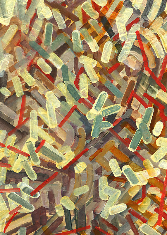 Untitled (Abstract in Red, Brown, Amber, and Olive), Painting
