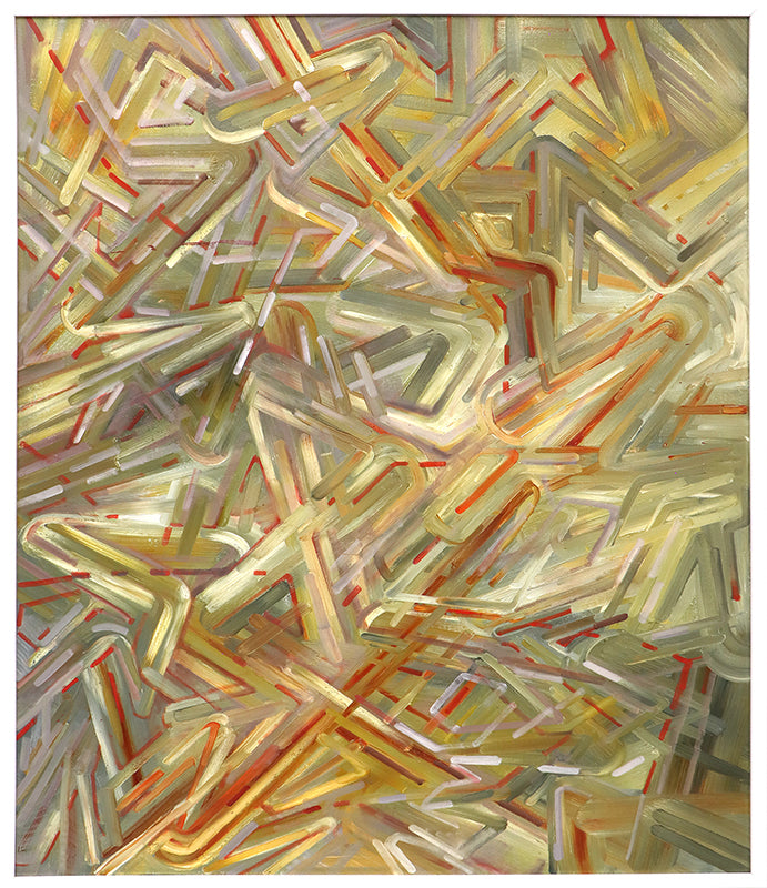 Untitled (Abstract in Red, Olive, Khaki, and White), Painting