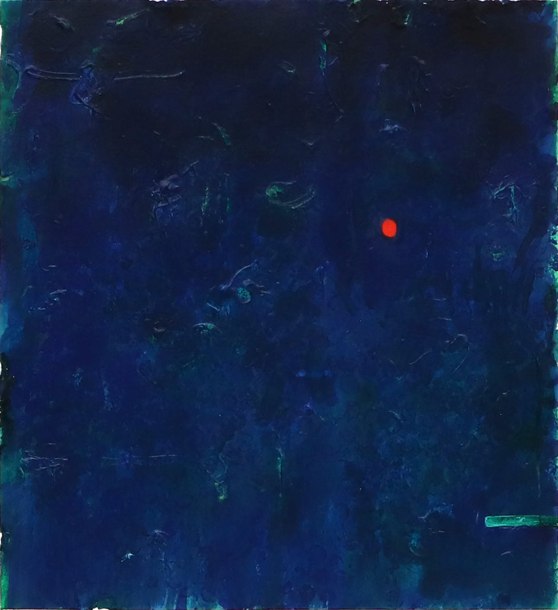Wilma Fiori (1929-2019) artwork for sale. Untitled (Blue Green Abstract with Red Dot), Print, circa 1990-2005, Denver, Colorado, Art Gallery)