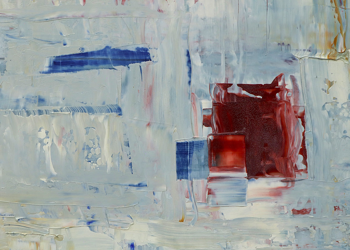 Untitled (Blue, White, and Red Abstract with Red Square), Painting