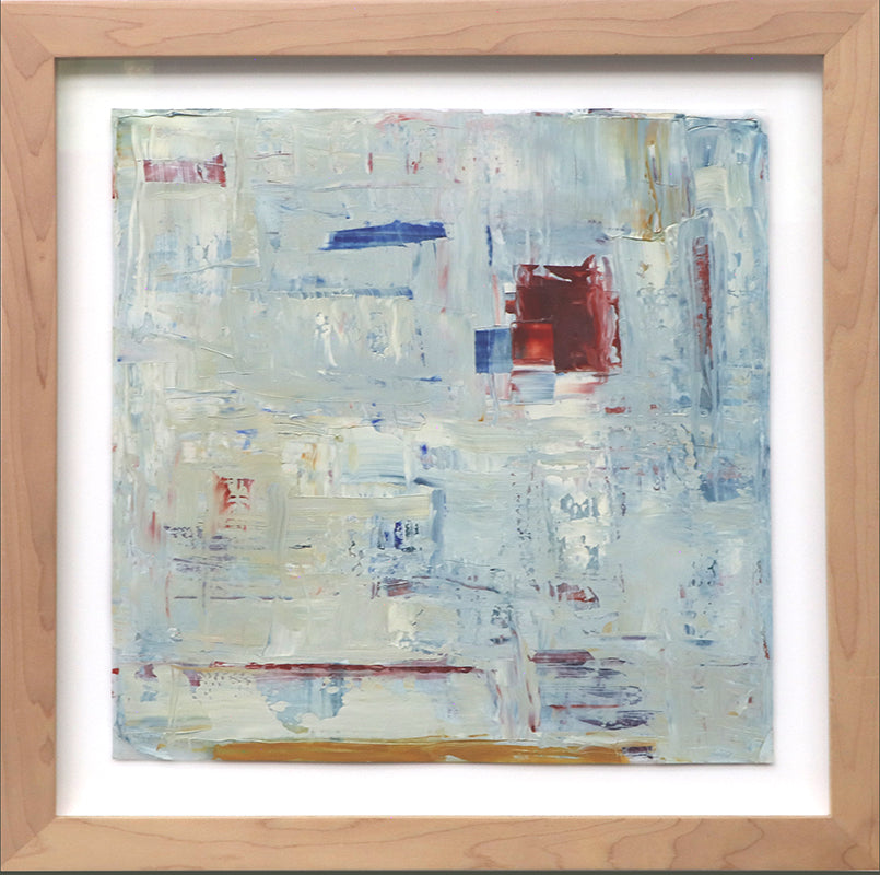Untitled (Blue, White, and Red Abstract with Red Square), Painting