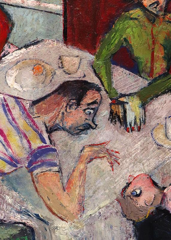 Artist and His Family (Artist's Family Seated Around a Table), Painting, 1950