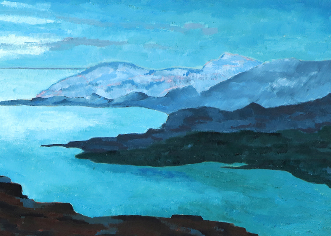 The Coast (Marine Landscape in Moonlight), Painting, circa 1950-1970