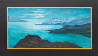 The Coast (Marine Landscape in Moonlight), Painting, circa 1950-1970