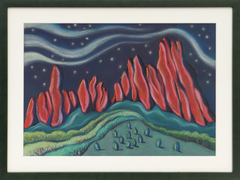 Garden of the Gods (Colorado, Nighttime), Painting, 1987