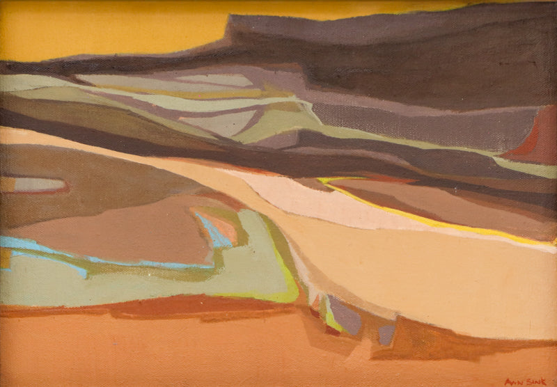 Ann Sink (1924-2019) artwork for sale. Desert Landscape (Abstracted Composition of a Desert Landscape), Painting, 1960, Denver, Colorado, Art Gallery)