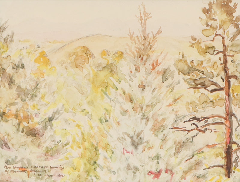 Elisabeth Spalding (1868-1954) artwork for sale. Blue Spruce, Colorado Springs (Trees in a Colorado Mountain Landscape), Painting, 1942, Denver, Colorado, Art Gallery)