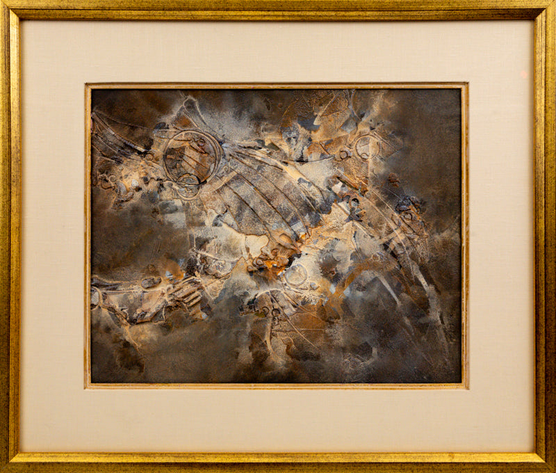 Cosmos (Abstract Composition in Brown, Gray, Rust, and Beige), Painting, circa 1960-1970