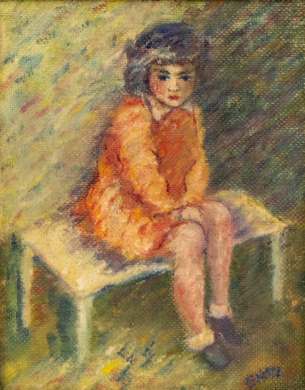 Eunice Katz (1927-2008) artwork for sale. Untitled (Proper Sitting Child), Painting, Denver, Colorado, Art Gallery)